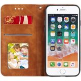 Voor iPhone SE 2020 / 8 / 7 Lucky Flowers Embossing Pattern Magnetic Horizontal Flip Leather Case met Holder & Card Slots(Brown)