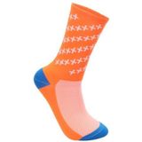 Fietsen sokken mannen vrouwen racefiets sokken outdoor Racing ademend basketbal voetbal sokken (oranje)