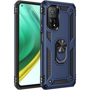 Voor Xiaomi Mi 10T Pro 5G Schokbestendige TPU + PC Beschermhoes met 360 graden roterende houder(blauw)