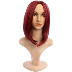 Dames Kort Haar Bobo Head Synthetische Haar Cover  Kleur: Rode Wijn