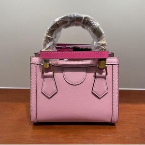 Bamboehandvat Eerste laag Koeienhuid Bacchus Bag All-match Single-Shoulder Messenger Bag  Grootte: 20cm (Cherry Blossom Pink)