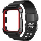 Voor Apple Watch 3 / 2 / 1 Generatie 38mm All-In-One siliconen band (zwart + rood)