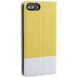 Cross Texture magnetische horizontale flip lederen geval met kaart slots & houder & portemonnee voor iPhone 8 Plus / 7 Plus (geel)
