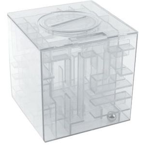 3D puzzel transparante Money Maze Bank munt Gift Box(White) opslaan