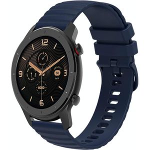 Voor Amazfit GTR 42 MM 20 mm golvend stippatroon effen kleur siliconen horlogeband