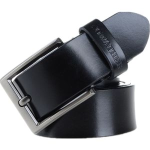 COWATHER XF002 mannen echt leder luxe Business Casual PIN gesp riem  riem lengte: 115cm (XF002 zwart)