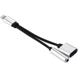 10cm 8 Pin vrouwelijke & 3.5 mm Audio vrouwelijke aan 8 Pin Male Adapter laadkabel  steun iOS 10.3.1  voor iPhone X / iPhone 8 & 8 Plus / iPhone 7 & 7 Plus / iPhone 6 & 6s & 6 & 6s Plus Plus(Silver)