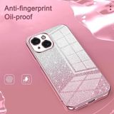 Voor iPhone X / XS Gradint Glitter Poeder Gegalvaniseerde Telefoonhoesje (Roze)