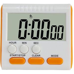 Keuken timer 24 uur digitale wekker LCD-scherm magnetische backing voor koken bakken (oranje)