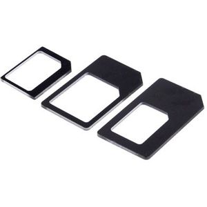 4 in 1 (Nano SIM naar Micro SIM Card+ Micro SIM naar standaard kaart + Nano SIM naar standaard kaart + Sim kaart lade houder uitwerpen Pin sleutel Tool) Kit voor de iPhone 5 / iPhone 4 & 4S(Black)