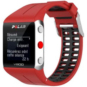 For Polar V800 GPS Smart Watch Two-color Steel Buckle Watch Band(Red+Black)