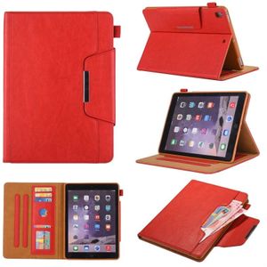 Voor iPad 10 2 inch Business stijl horizontale Flip lederen draagtas met houder & kaartsleuf & fotolijstjes & portemonnee (rood)