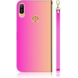 Voor Huawei Y6 (2019) Gemiteerd spiegeloppervlak horizontale flip lederen koffer met houder & kaartsleuven & portemonnee & lanyard(gradient color)