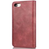 iPhone 7 & 8 horizonaal Crazy Horse structuur PU leren DG. MING Flip Hoesje met magnetische sluiting en opbergruimte voor pinpassen & geld (rood)