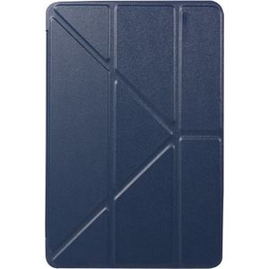 Honingraat TPU bodem geval horizontale vervorming Flip lederen case voor iPad mini 2019  met houder (donkerblauw)