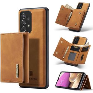 Voor Samsung Galaxy A33 5G DG.MING M1 Serie 3-voudige Multi Card Wallet + Magnetic Phone Case (Brown)