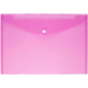 12 stuks A4 duidelijk document zak papier bestand map briefpapier School Office PP geval (roze)