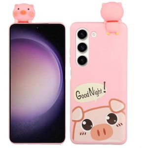 Voor Samsung Galaxy S23+ 5G schokbestendig Cartoon TPU telefoonhoesje (schattig varken)