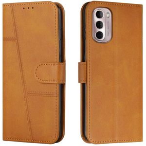 For Motorola Moto G Stylus 2022 5G Stitching Calf Texture Buckle Leather Phone Case(Yellow)
