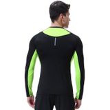 SIGETU Men Elastic Workout Sportwear met lange mouwen (kleur:Zwart groen formaat:S)