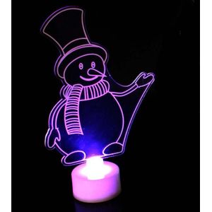 10 PCS Creative Christmas LED Licht Kleurrijke Knipperende 3D Night Light (Sneeuwpop)