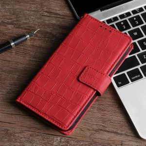 For OnePlus 6 Skin Feel Crocodile Texture Magnetic Clasp Horizontal Flip PU Leather Case with Holder & Card Slots & Wallet(Red)