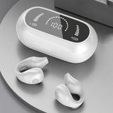 Bluetooth 5.3 draadloze oorclip Ruisonderdrukkende headset Gaming-oortelefoon (met scherm wit)
