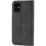 Voor Samsung Galaxy A71 4G Cubic Grid Kalf Textuur Magnetische Sluiting Lederen Telefoon Case (Zwart)