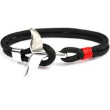 Whale staart anker charme nautische Survival touw ketting armbanden (rood)