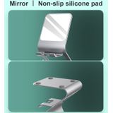 Universele mobiele telefoon / Tablet PC Multifunctionele Metal Desktop Standaard met Make-up Mirror (Grijs)