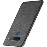 Voor LG G8S ThinQ Shockproof Crocodile Texture PC + PU Case(Zwart)