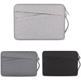 ND01DS polyester notebook laptop voering tas met kleine tas  maat: 14.1-15.4 inch (hennep grijs)