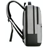 OUMANTU 1908 grote capaciteit mannen laptop rugzak business reizen schouders tas met externe USB-oplaadpoort (grijs)