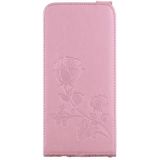 Samsung Galaxy S8 PLUS / G9550 vertikaal Rozen bloemen patroon PU leren Flip Hoesje met draagriem en opbergruimte voor pinpassen (roze)