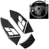 5 in 1 Car Carbon Fiber Solid Color Steering Wheel Button Decoratieve Sticker voor BMW 5 Serie E60 2004-2010  Links en Rechts Drive Universal