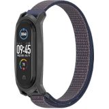 For Xiaomi Mi Band 6 / 5 / 4 / 3 Mijobs GT Nylon Loop Replacement Watchband(Midnight Blue Black)