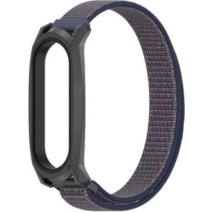 For Xiaomi Mi Band 6 / 5 / 4 / 3 Mijobs GT Nylon Loop Replacement Watchband(Midnight Blue Black)