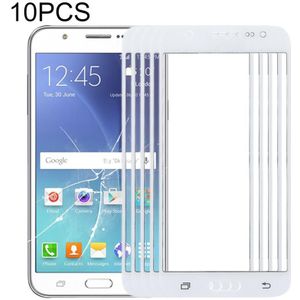 10 PCS front screen buitenste glazen lens voor Samsung Galaxy J5 / J500 (wit)