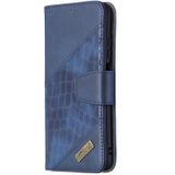 Voor Xiaomi Poco M3 bijpassende kleur krokodil textuur horizontale flip pu lederen geval met portemonnee & houder > Kaart slots (blauw)