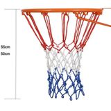 2 paren buiten ronde touw basketbalnet  kleur: 5 0 mm lang zwaar polyester (rood wit blauw)