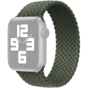 Nylon Single-turn Gevlochten watchband voor Apple Watch Series 6 & SE & 5 & 4 40mm / 3 & 2 & 1 38mm  Lengte:M 145mm(Olijfgroen)