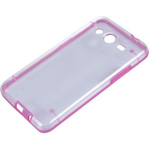 lichtgevend Frame Transparant Back Shell Plastic hoesje voor Samsung Galaxy Core 2 / G355H(hard roze)