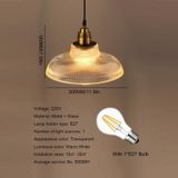 YWXLight moderne hangende lamp glas Stripe pot LED hanger licht met E27 Edison lamp (transparant)