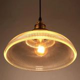 YWXLight moderne hangende lamp glas Stripe pot LED hanger licht met E27 Edison lamp (transparant)