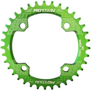 MOTSUV ronde smalle brede Chainring MTB fiets 104BCD tand plaat onderdelen schijf 34T (groen)