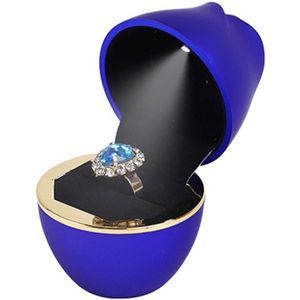017257 Rose Shape LED Spotlight Ring Ketting Opbergdoos zonder sieraden  Spec: Ring (Koningsblauw)