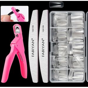 FABIYAN nagelborstel nagelstuk set nail art polijsten benodigdheden set  specificatie: transparante semi-geplakte kleine set