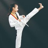 Taekwondokleding Kind Volwassen Katoen Mannen En Vrouwen Taekwondo Trainingsuniformen  Maat: 180 (Alfabet Kraag Lange Mouwen)
