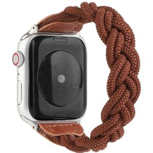 Elastische geweven horlogeband voor Apple Watch Series 6 & SE & 5 & 4 44mm / 3 & 2 & 1 42mm  Lengte:130mm(Koffie)