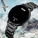 SKMEI 1550 Eenvoudige en stijlvolle LED Touch Screen Mannen Horloge Waterdicht roestvrij staal met elektronisch horloge (zilver)